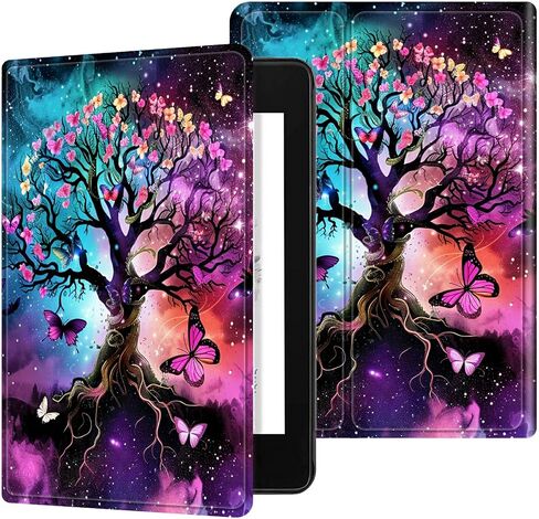 for Kindle Paperwhite 12th Generation 2024 7" & Kindle Colorsoft 12th Gen Signature Edition Case, Multiple Viewing Angles & Kickstand Back Case Drop Protection Smart Cover, Butterfly Tree Sub in Saudi Arabia