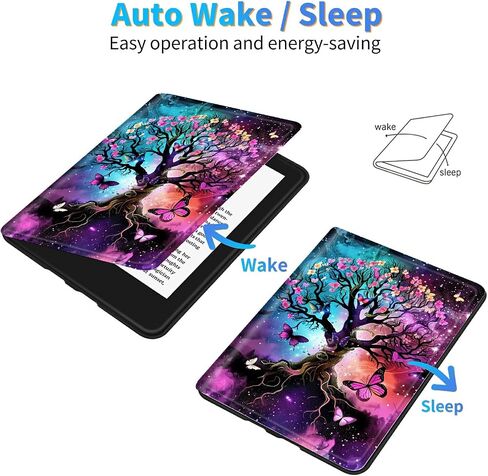 for Kindle Paperwhite 12th Generation 2024 7" & Kindle Colorsoft 12th Gen Signature Edition Case, Multiple Viewing Angles & Kickstand Back Case Drop Protection Smart Cover, Butterfly Tree Sub in Saudi Arabia