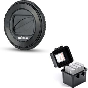 JJC LB-T01 Lens Cap for Olympus Tough TG-7 TG-6 TG-5 TG-4 TG-3 TG-2 TG-1, with Portable Battery Case for Olympus LI-90B LI-92B Battery