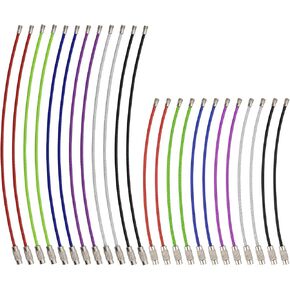 Wisdompro 12 Pack 4.3 inch Wire Keychain Cable & 12 Pack 6.3 inch Wire Key Ring Cable Loop for Luggage Tags, Key