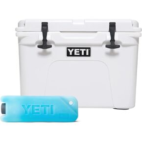YETI Tundra 35 Hard Cooler with YETI ICE 1 lb, White