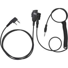 Tigrett Outdoors SMC Push-to-Talk Cable - 3.5mm Audio Cable Adapter for Baofeng UV-9R, Motorola 2 Pin Radios & More- PTT for Electronic Earmuffs - Hands-Free Radio Listening (with Clip)