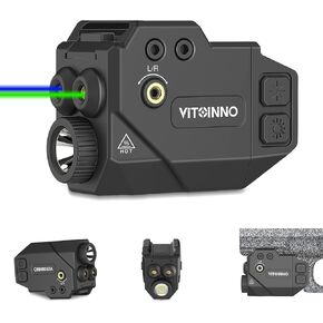 500lm Pistol Light and Blue Green Laser Combo,Slidable Weapon Light and Laser Beam for Guns with Picatinny