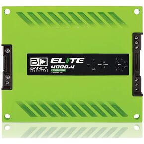 4-Ch. Vehicle Audio Bass Amplifier - 1000W High-Powered Mono Bass Amplifier w/Subsonic Filter & Low Pass Filter Stable at 2ohm, LED Indicators, Sound Specialization, Green - BANDA 4000.42OHMGREEN
