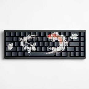 PBT Keycaps Lucky Koi Keycaps 60 75 100 Percent, Shine Through Keycaps Side Printe Thick Keycaps Cherry Profile 130 Keys Dye Sub Custom Keycap Set keycaps for MX Switch Mechanical Keyboard