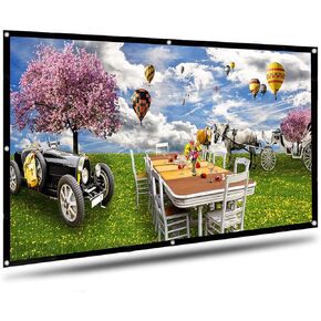 100 inch Projection Screen 16:9 Anti-Crease Foldable Portable Projector Movies Screens
