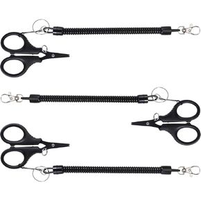 Fishing Line Cutter, 3PCS Fishing Scissors Portable Fishings Accessories Stainless Steel Braided Line Cutter Fishings Tool Kit with Hook and Retractable Coil Lanyards in Saudi Arabia