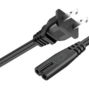 TV Power Cord 2 Prong Compatible with Amazon Fire TV 43" 55" 65" 4 Series Omni Series 4K UHD Smart TVs,Samsung, LG/TCL/Apple LED TVs Replacement Power Cord (6FT)