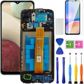 for Samsung Galaxy A12 Screen Replacement with Frame for Samsung a12 a125u Screen Replacement a125a a125w LCD s127dl A127 Display digitizer Touch Screen Assembly Part with Repair Kits 6.5 inch