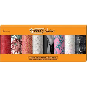 BIC Special Edition Fashion Series Pocket Lighters, Assorted Designs, 8-Pack (Colors May Vary)