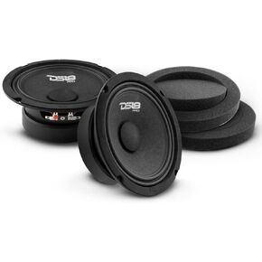 DS18 Pair of 6.5" Midrange Speakers with Pair of Fast Ring Speaker Baffle 480W Max, 8 Ohms - Quality Audio Door Speakers for Car or Truck Stereo Sound System (2 Speakers and Pair of Speaker Baffles)