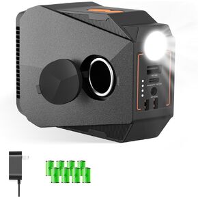 Portable Power Supply with 12V 10A Constant Voltage Cigarette Lighter Outlet, 51.2Wh Portable Charger with USB Port Great for Home or Camping Backup Outdoor Emergency RV Refrigerator Air Pumps