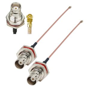 2PCS RG178 U.FL BNC Coaxial Cable ، BNC Female to IPX MHF1 Cable ، 8inch (20cm) Low LOSS UFL IPX-1 to BN C Extense Extension jumper for wi-fi radios ، hanna ، mini pci