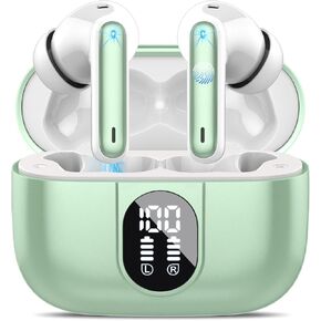 2025 Bluetooth 5.3 Headphones Wireless Earbuds HiFi Stereo, 40H Playtime in-Ear Earbud, Bluetooth Earbuds with LED Power Display, IP7 Waterproof Wireless Earphones Sport Headset for Android iOS