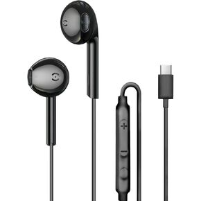 Mas Carney USB Cphowns Wired Th9 ، Type C سماعة رأس مع ميكروفون ، Typ-C Bud متوافق مع Apple iPhone 15 16 iPad ، Samsung Galaxy S25 S24 A53 ، Google Pixel ، Xiaomi Redmi ، Huawei Honor ، Oppo ، Vivo ، Vivo