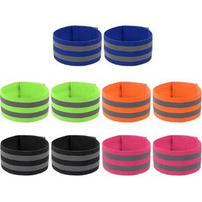 PATIKIL Reflective Bands for Wrist/Arm/Ankle/Leg, 10pcs High Visibility Reflector Bands, Safety Reflector Tape Straps for Night Running Cycling Walking Multicolor