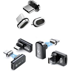 HanCenDa 240W Magnetic USB C Adapter 4Pack, USB C Magnetic Adapter 24Pin, Fast Charge USB4 40Gbps Data Transfer 8K 60Hz Video for Thunderbolt 3/4,MacBook Pro/Air/ROG Ally/Steam Deck/PS5 PSVR2