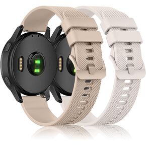 2 Pack Bands Compatible with Garmin Vivoactive 4 Watch Band, Soft Silicone Sport Replacement Strap for Garmin Venu 3 / Venu 2