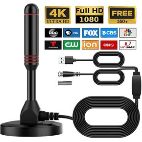 2025 HD Digital TV Antenna for Smart TV, 600+ Miles Range TV Antenna for Local Channels Indoor Outdoor with Strong Magnetic Base,Support 4K 1080p ATSC/ISDB-T/DVB-T/DVB-T2 All Old TVs