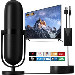 Digital TV Antenna Indoor - 650+ Miles Long Range Antenna for Smart TVs & Older TVs - TV Antenna for Local Channels Supports 4K 1080p - Amplifier Signal