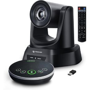 Conference Room HDMI 60fps USB3.0 Camera System with Bluetooth Microphone and Speaker,3X Optical Zoom 1080P PTZ Video Camera Kit |with Speakerphone,for Church Home Office(UVC1.1)