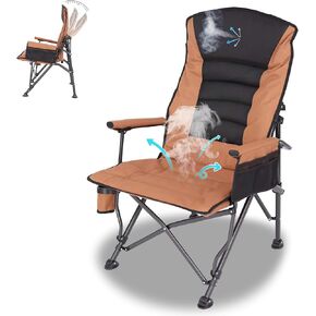 Camping Chairs,Adjustable Backrest Chair,Oversized Lawn Chair Supports 350lbs,Out Door Folding Chairs with Side Pockets and Cup Holder,Ideal for Beach,Fishing,Camping,Patio Relaxation