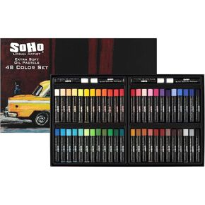 SoHo Urban Artist Oil Pastels Set of 72 - Extra Soft, Blendable, Highly Pigmented and Vibrant, Ideal for Artists, Professionals, Students - Suitable for Drawing, Sketching, Layering, and Scraping