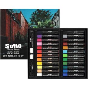 مجموعة ألوان الباستيل الزيتية من SoHo Urban Artist مكونة من 72 قطعة - فائقة النعومة وقابلة للمزج وصبغية للغاية ونابضة بالحياة، مثالية للفنانين والمهنيين والطلاب - مناسبة للرسم والرسم والطبقات والكشط in Kuwait