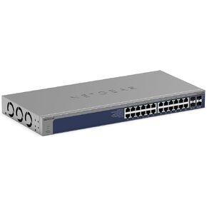 NETGEAR 28-Port 10G/Multi-Gigabit Ethernet Smart Switch (XS724TM) - Managed, 24 x 10G/Multi-gig Ports, 4 x 10G SFP+, Optional Insight Management, Desktop/Rack Mount, Limited Lifetime Protection