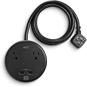 NXT Technologies Staples 2-Outlet Plus USB Desktop Surge Protector, 5-ft Cord, 500 Joules (NX61428)