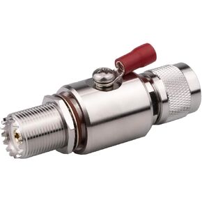 PL-259 Lightning Surge Protector UHF Lightning Arrestor PL259 Male to SO239 Female Bulkhead for CB Ham Base Antennas