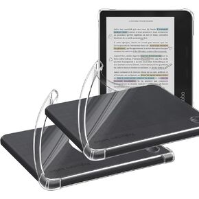 Vanjua 2 Pack 7'' Case for Kobo Libra Colour (N428) / Libra 2 (N418), Clear Silicone Slim Full-Body Protective Cover Compatible with Kobo Libra Colour/Libra 2