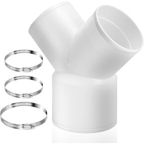 3 Way Y Shape Duct Connector Duct Splitter for Exhaust ABS Duct Connector Fan Dryer Vent Hose for 4 Inch Hose