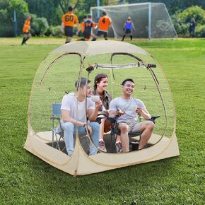 Pop Up Sport Tent for 1-6 Person All Weather Shelter with Removable Cover and Floor Outdoor Clear Tent for Watching Sports, Fishing, Relaxing and Camping