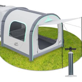 Inflatable SUV Tent for Camping, Quick Setup Blow Up Large Tents, 6-Person Tent with Detachable Car Attachment, Van Tents with Storage Bag &Projection Screen, Waterproof SUV Awning for Travel