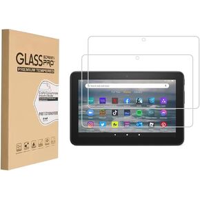 Design for Amazon Kindle Fire 7 Tablet 7 inch, (2022 Release -12th Generation) Tempered Glass Screen Protector, Anti Scratch,Bubble Free,High Definition（2 Pack）
