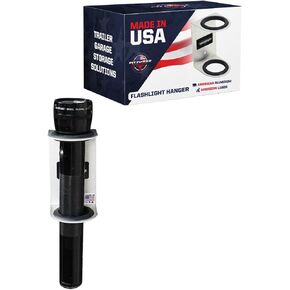 Pit Posse 460 Flashlight Hanger Holder Wall Mount - Made in USA - Garage Enclosed Race Trailer Automotive Mechanics Shop Storage Organizer Aluminum (Silver)