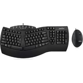 Wired Ergonomic PERIBOARD-512 Keyboard with Wired Portable Ergonomic Mouse PERIMICE-519