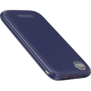 Power Bank Fast Charging 22.5W, Ultra Slim Portable Charger USB C 10000mAh, Travel Powerbank for iPhone 11 12 13 14 15 16 Samsung Google Android etc, DC Lightweight Battery Pack Ricarica Rapida