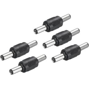 uxcell DC Power Connector Adapter, 5Pcs 5.5mmx2.1mm Male to Male Cable Jack Socket Converter for CCTV Security Camera Strip Lighting