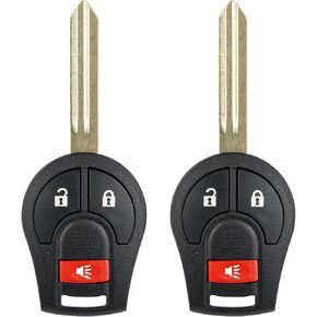 Key Fob Replacement for Nissan Altima Titan Cube Frontier Quest Rogue Sentra Versa Xterra Infiniti FX35 FX45 Car Keyless Entry Remote Control, CWTWB1U751, 3 Btn, 2Pcs