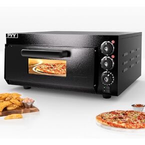 PYY Indoor Electric Pizza Oven - Commercial Countertop Pizza Oven with Pizza Stone and Timer, 1800W