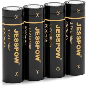 4 Pack 21700 3.7 V Rechargeable Batteries, 21700 Battery 5000mAh Flat Top Li-ion Batteries for Flashlight, Headlamps, etc