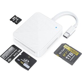 SmartMedia Card Reader Writer, All in One Multi Card Reader for XD, SmartMedia,M2,SD, 4 in 1 USB C Adapter Hub for Windows, Mac, Linux, Android
