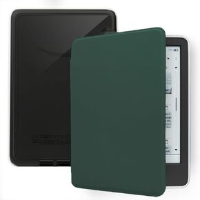 Case for All-New 7" Kindle Paperwhite 12th Gen 2024&Kindle Colorsoft Signature Edition,PU Leather Cover and Transparent Hard Back Shell,with Auto Sleep/Wake,Oat Coffee