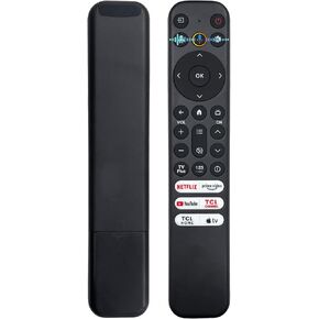 RC813 Voice Remote Compatible with TCL Google TV Remote, Fit for QM8 Q7 Q6 S4 S3 Series TCL Smart TVs, with 6 Hotkey Shortcuts, RC813 for S Class TV, Black, 5 Years Warranty