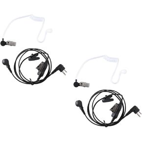 2 Way Radio Earphones with Cord Nylon Braided Design, Walkie Talkie Earpiece with Mic for Motorola,Listening Devices for Spying (2 Pack)