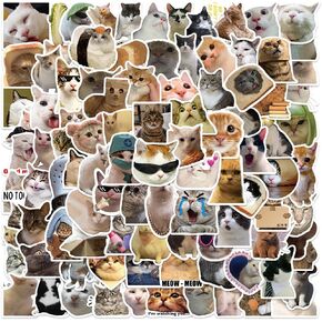 100PCS Funny Dog and Cat Meme Stickers, Cute Cat and Dog Stickers for Adults Teens, Animals Waterproof Decals for Water Bottle Laptop Scrapbook, Party Decals for Cats Dogs Lovers (Dogs Cats)