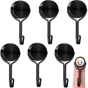 TRYMAG 80LBS Strong Magnetic Hooks Heavy Duty, 6 Pack Swivel Swing Magnetic Hooks for Hanging, Super Strong Neodymium Magnets with Swivel Hooks for Cabins, Magnetic Grill Hooks for Office, Storage
