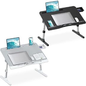 Laptop Desk for Bed, Adjustable Height & Angle, Foldable & Portable, Ergonomic Design, Space-Saving